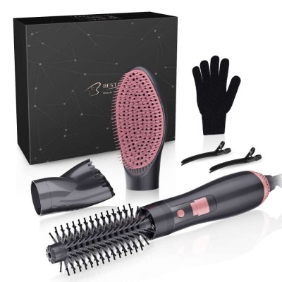 Professional 3 In 1 Hot Air Brush Dryer Electric Hair Curler Hair Straightener Negative Ions Hot Air Hair Comb Wholesale