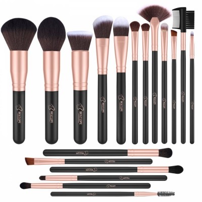 18Pcs Bestope Make Up Brush Set Synthetic Hair Wood Handle Best Makeup Brush Set for Brush Makeup Challenge