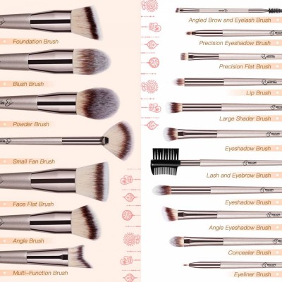 2021 New Wholesale Brush For Makeup Private Label 18pcs Travel Face/eye Soft Dense Synthetic Hair Wood Handle Makeup Brushes Set