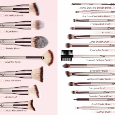 Bestope Pro Makeup Set Powder Foundation Eyeshadow Eyeliner Lip Cosmetic Brushes Pvc Packaging Firm 20 Pcs Makeup Brush Set